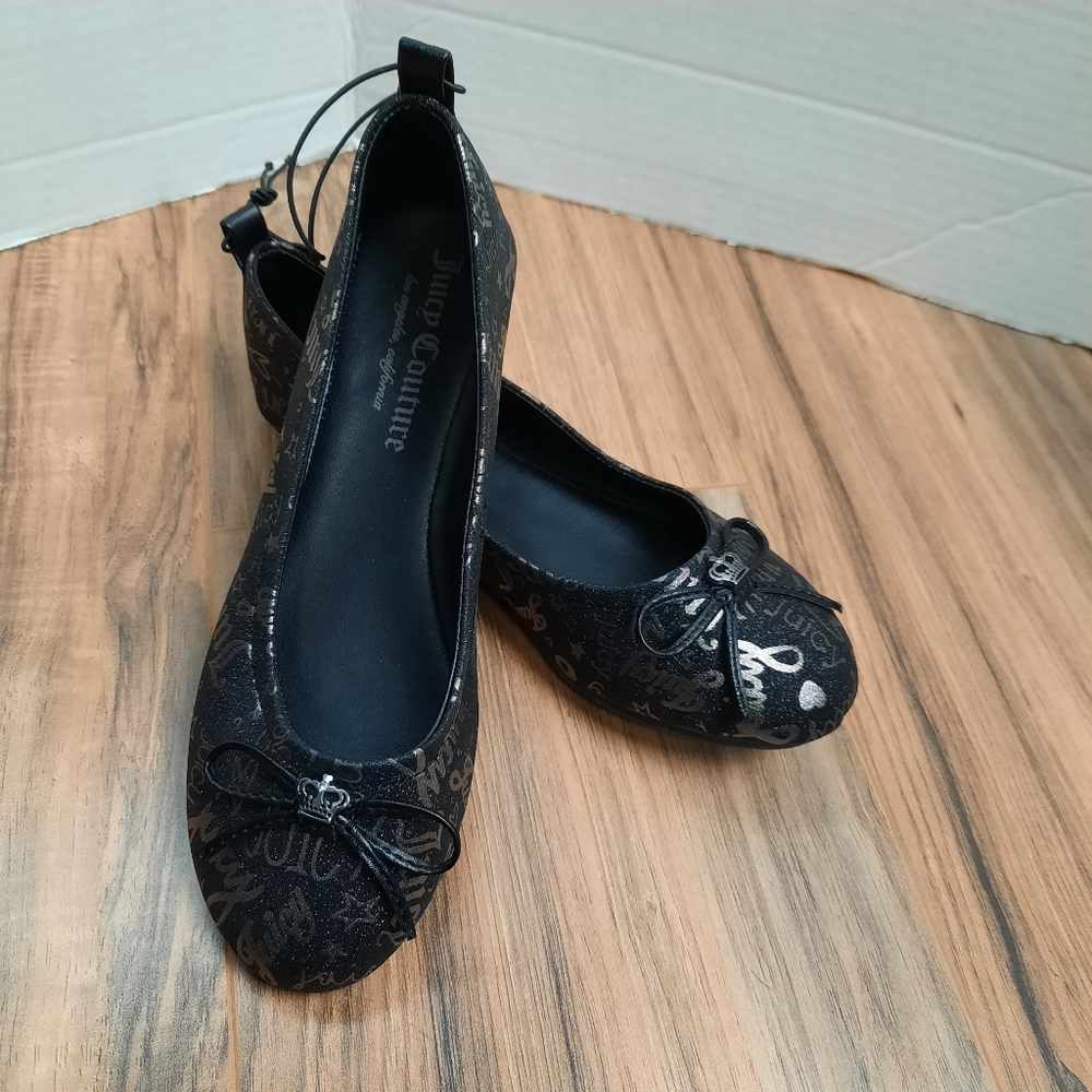 Juicy Couture Size 3 Van Ness Black Ballet Shoe - Picture 1 of 9
